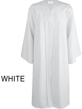 Men's White Graduation Gown - Classic Academic Robe